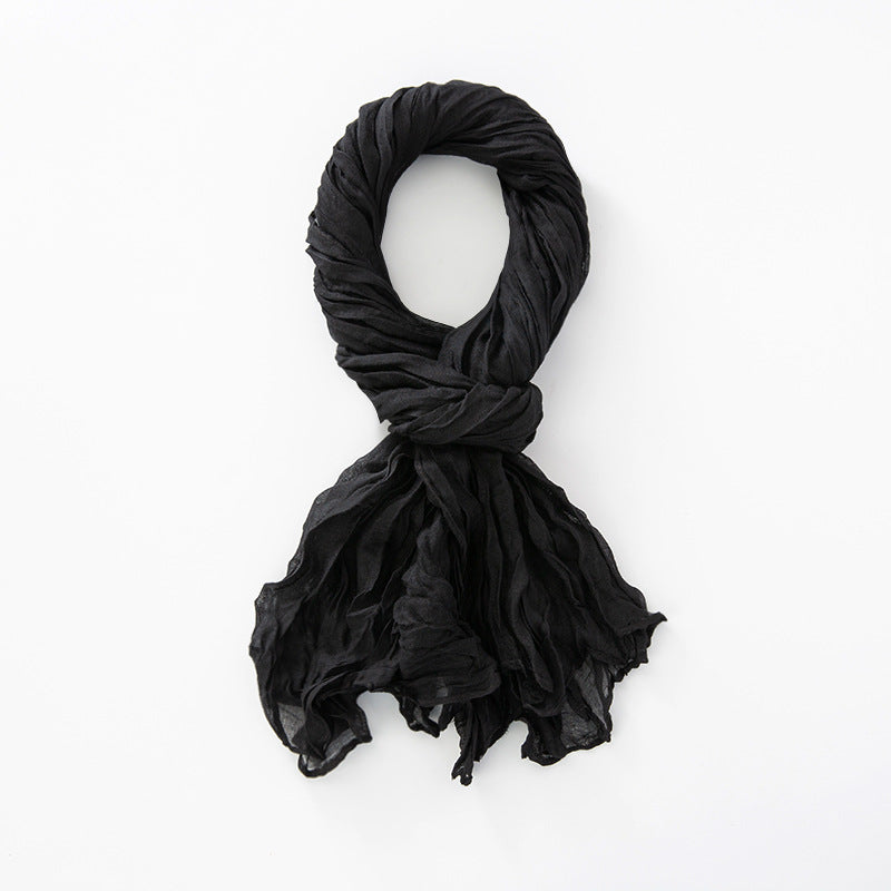Women's Natural Wrinkle Pure Linen Scarf Shawl