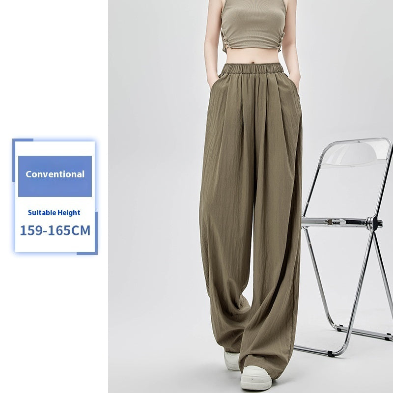 Women's Summer Thin High Waist Loose Casual Wide Leg Pants