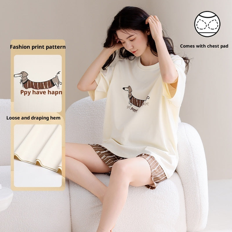 Cute Cartoon Homewear Set For Outwear