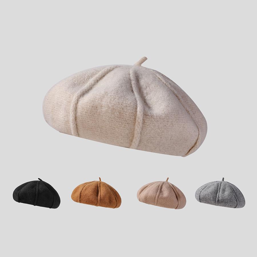Japanese Simple Women's Cashmere Knitted Beret