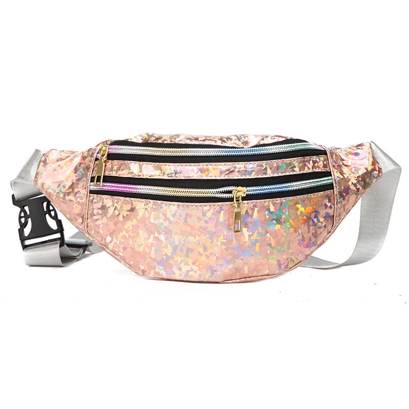 Ladies New Laser Sequins Multifunctional Waist Bag