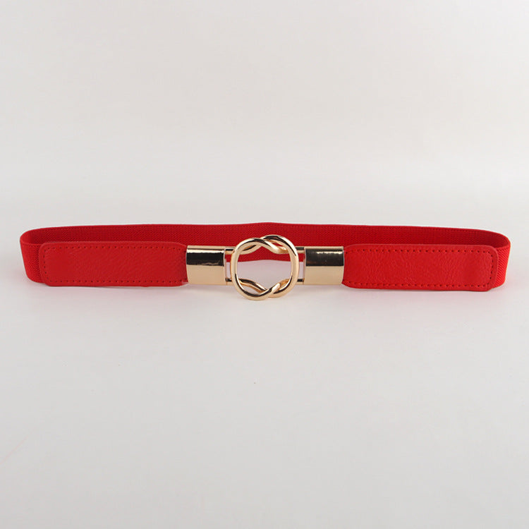 Fashion Buckle Elastic Thin Belt