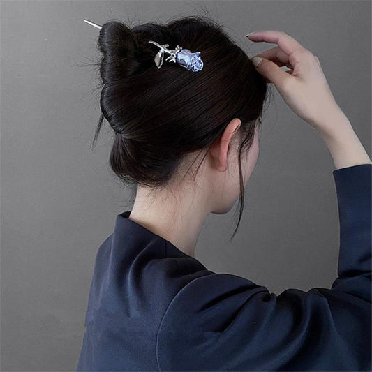 Hairpin High-end Long Rose Women's Cheongsam