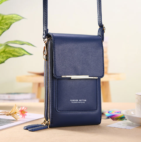 Women's Crossbody Shoulder Bag Transparent Multifunctional Touch Screen Phone Bag