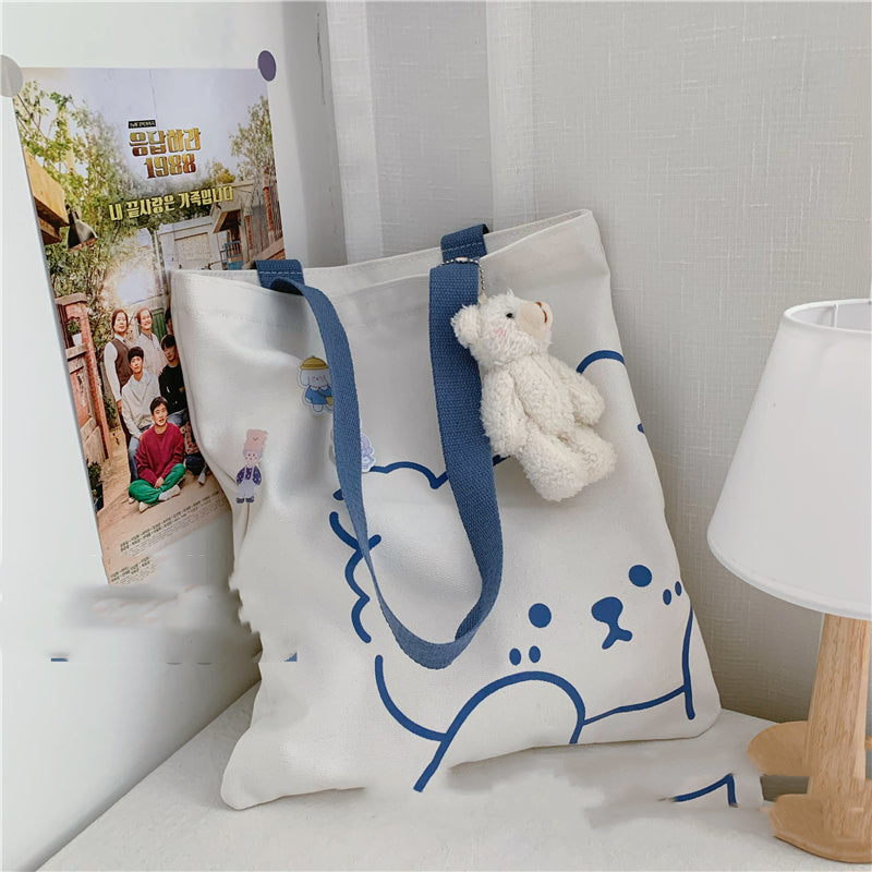 College Style Cute Cartoon Canvas Girl Shoulder Bag