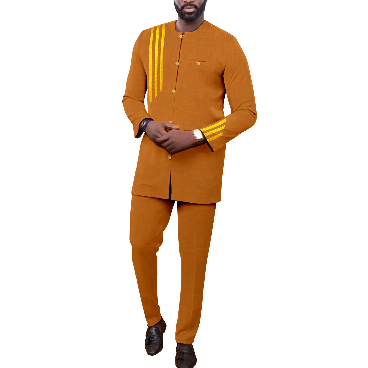 Fashion African Men's Slim Fit Two-piece Suit