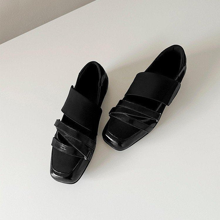 Franske Ballerinasko i Ægte Læder til Kvinder, Eksklusivt Niche-Design, Moderigtige Sporty Casual Pumps med Lavt Snit