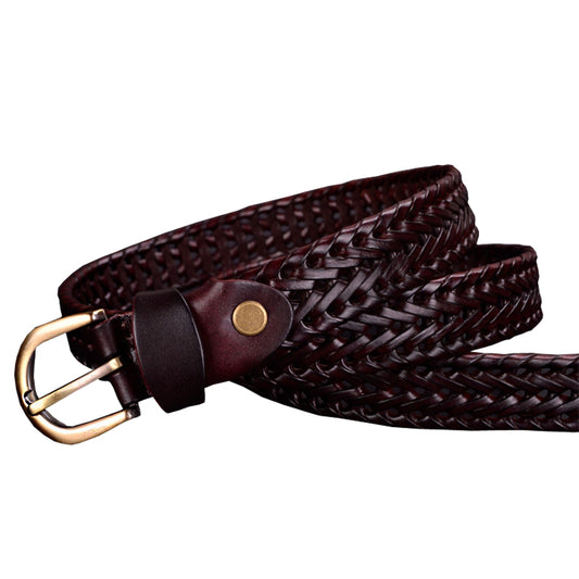 Ladies hand-woven leather belt