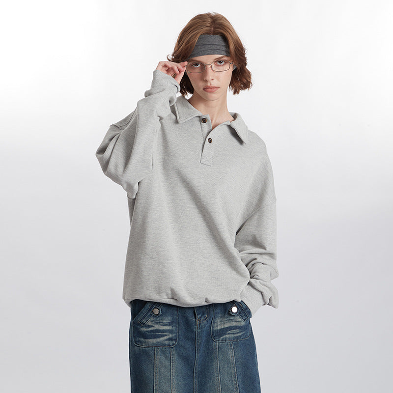 Lapel Couple Sweater Autumn Long-sleeved Top