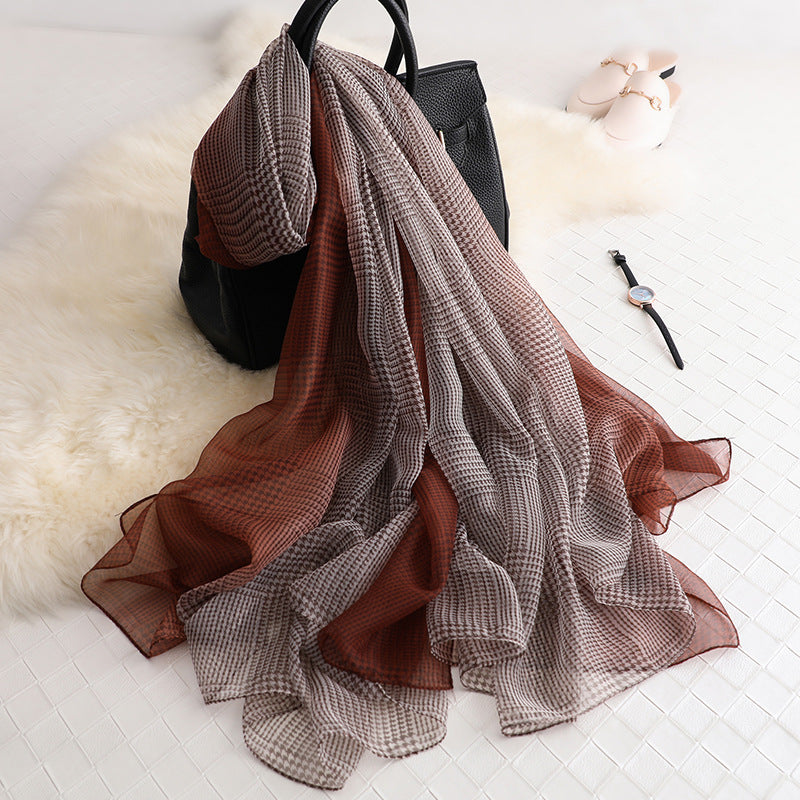 Fashion Women's Houndstooth Long Sun Shawl Scarf