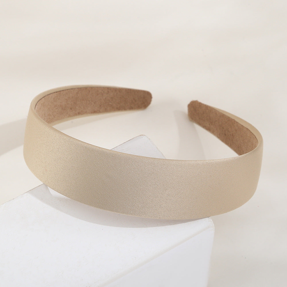 Color Elegant Headband Solid Color Baidu Headband Wide Fabric High Skull Top Headband