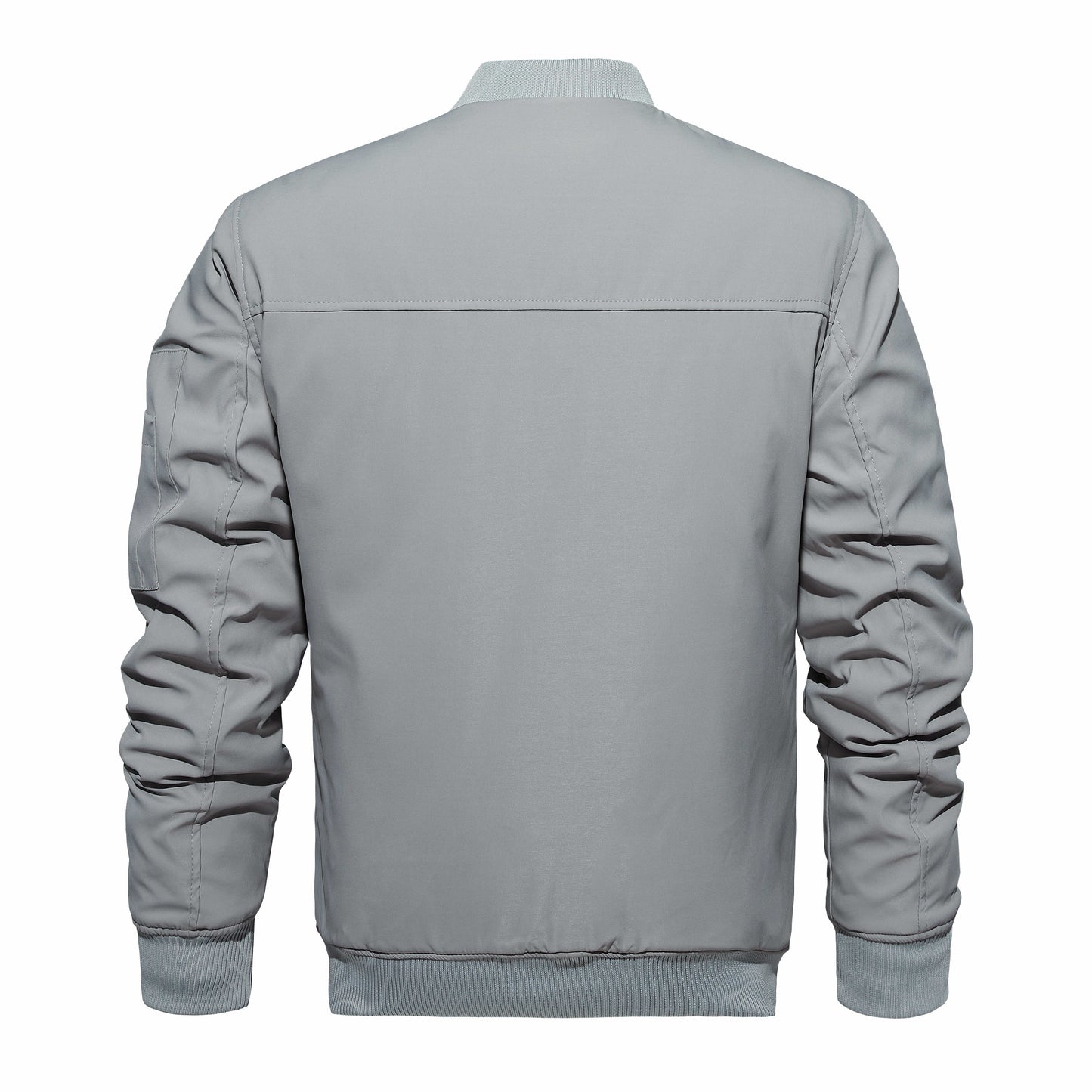 Men's Winter Bomber Jacket, Baseball Jacket Outwear, Thickened Warm Flight Jacket With Ribbed Cuffs, Windproof Casual Coat