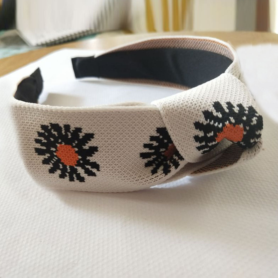 Hair Accessories Knitted Daisy Big Bow Headband