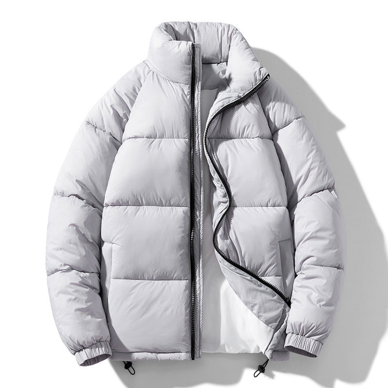 Pine Solid Color Stand Collar Winter Men's Cotton Jacket Fashionable Jacket