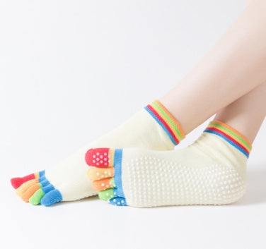 Constant polymer factory direct Yoga socks dew toe anti slip women massage Yoga five finger socks pure cotton sports five toe socks