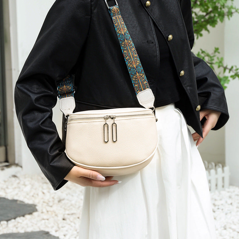 First Layer Cowhide Waist Bag Retro Shoulder Strap