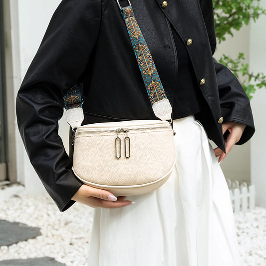 First Layer Cowhide Waist Bag Retro Shoulder Strap