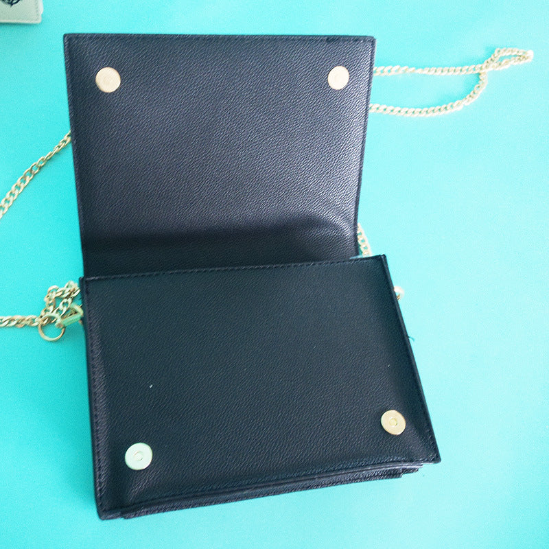 Vintage Modebrev Bogstil Pu Pung Daglig Clutch Taske Dametaske Skuldertaske Håndtaske Dame Crossbody Mini Messengertaske