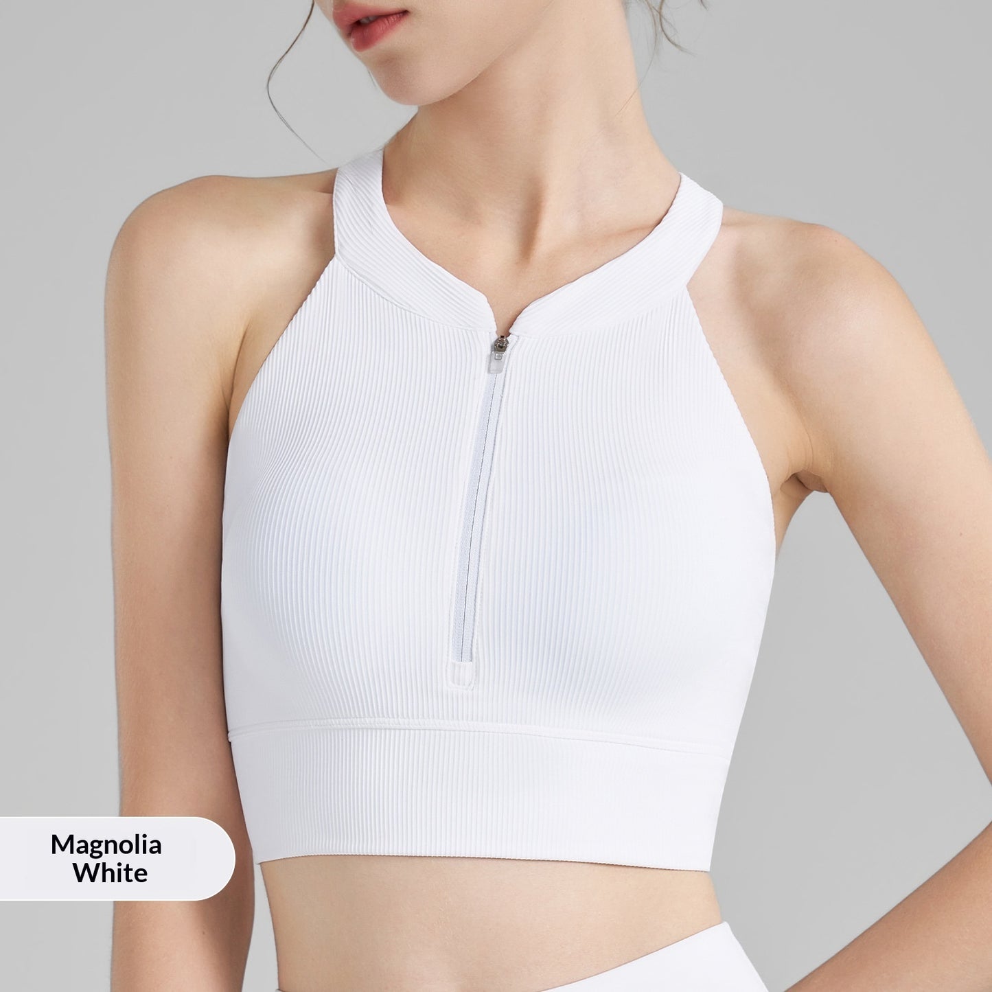High-intensity Ribbed Yoga Tank Top With Built-in Bra