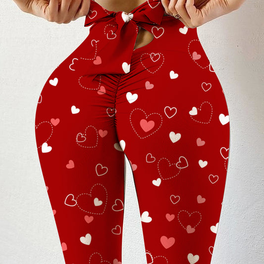 Printed Wrinkled Butterfly Peach Heart Print