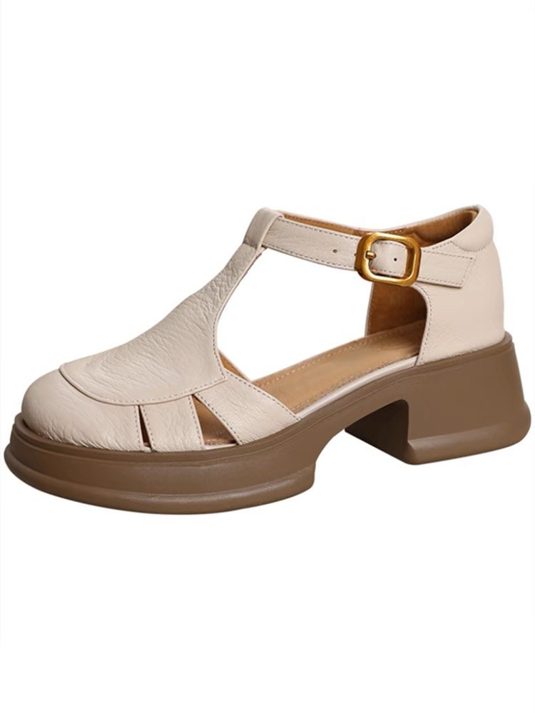 Small Chunky Heel Platform Ankle-strap High Heels