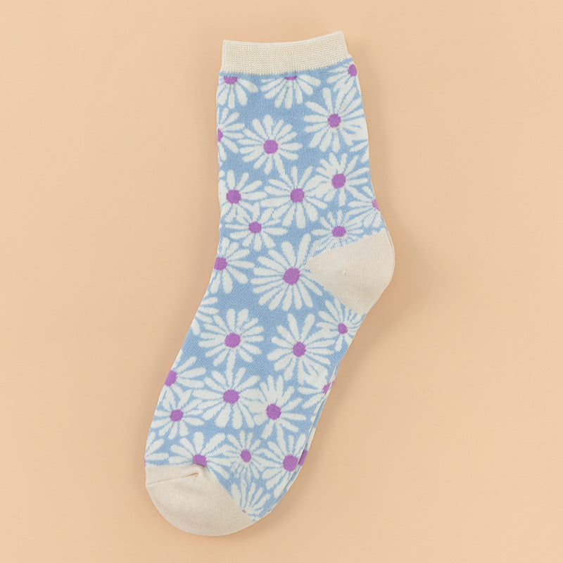 Winter Creative Small Daisy Flower Women's Socks