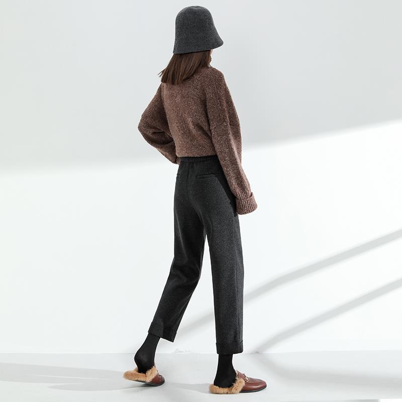 Nine Points Loose Drooping Thick Straight-leg Pants