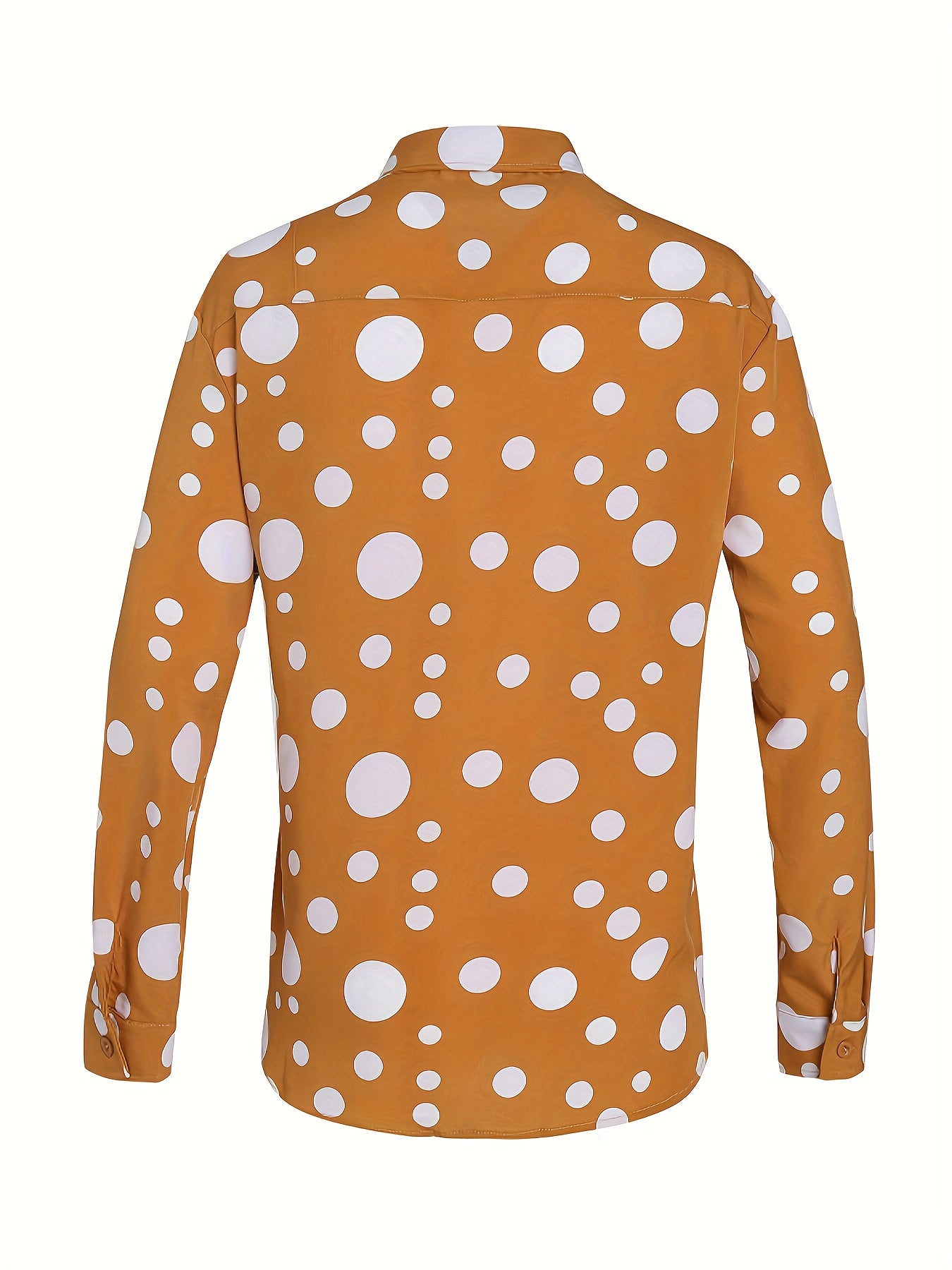 Casual And Versatile Long-sleeved Shirt With Polka Dot Prints For Teenagers And Men