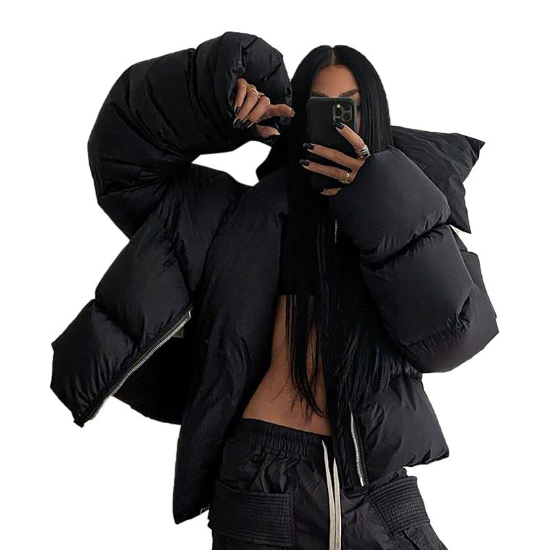 Snap-on Scarf Coat Warm-keeping Cotton Clothing
