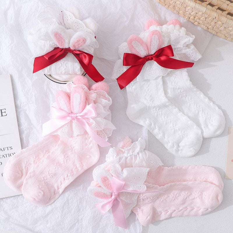 Felt Bunny Ears Girls Socks