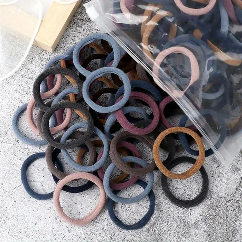 Towel Ring Hair Bands 4cm Solid Color Elastic Hair Rope Female Height Hair Accessory For Ponytail