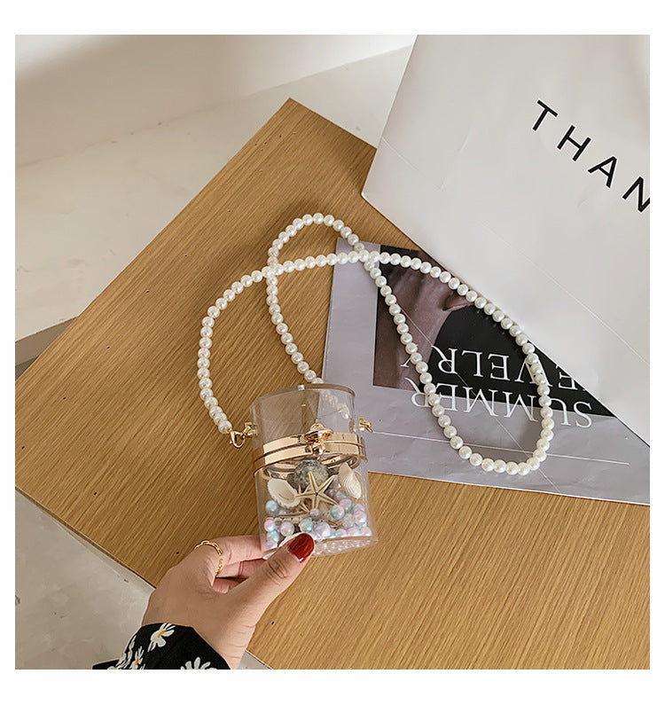 Transparent Shoulder Messenger Bag Versatile Cylinder Bag