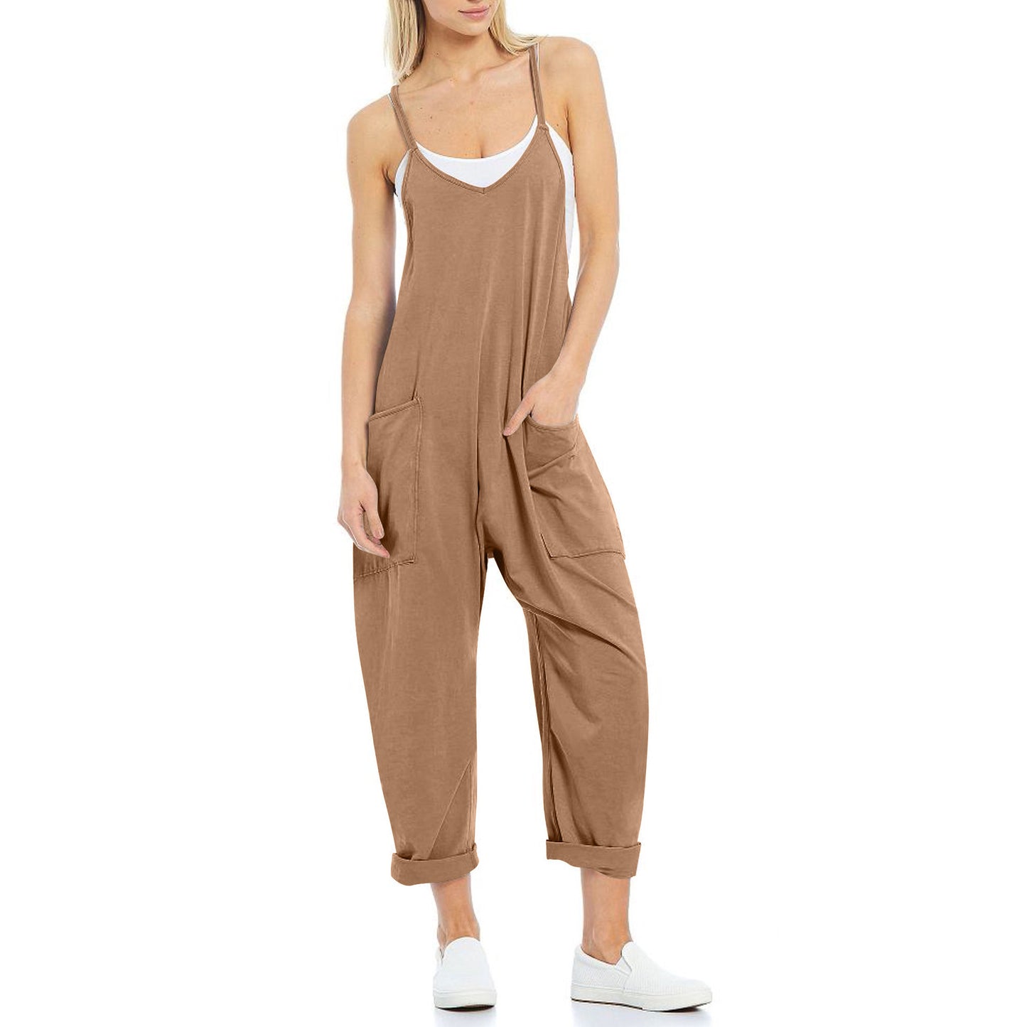 Plus-size Casual Knitted Overalls With Suspenders