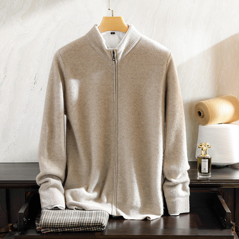 Rundhalset Sweater til Mænd med Lynlås