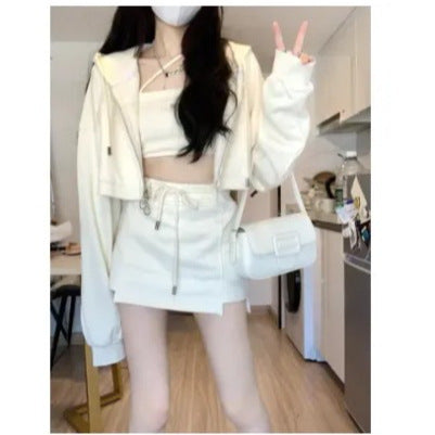 Salt-Style Socialite Hooded Skirt Set