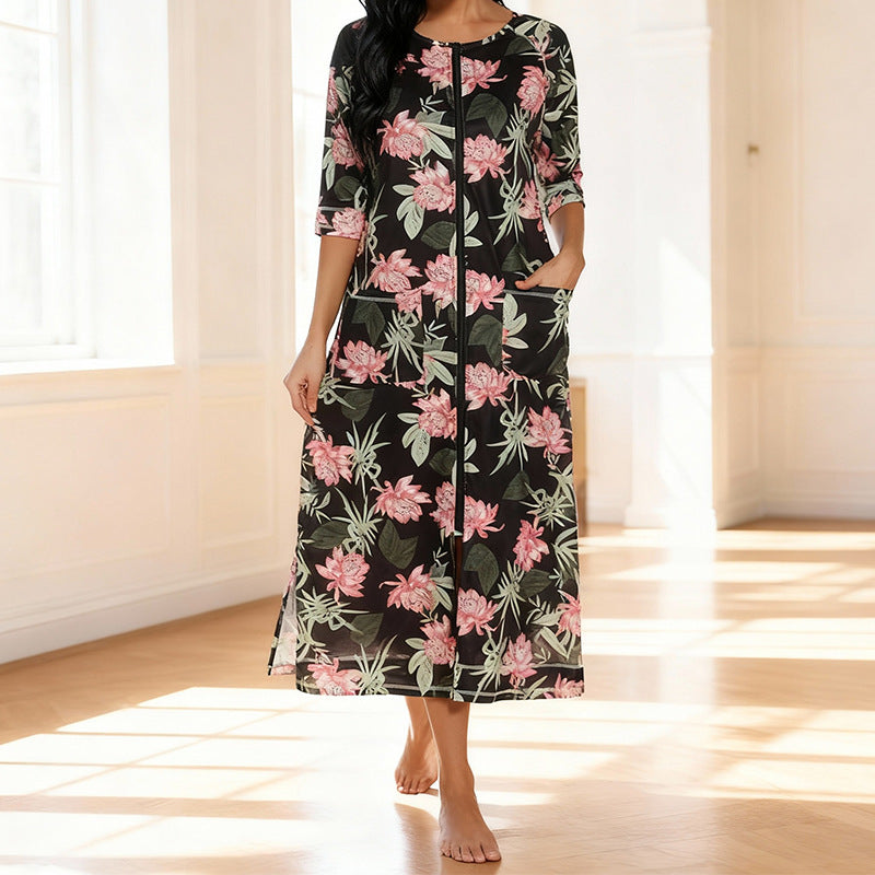 Comfortable Cardigan Womens Base-Layer Pajamas For Autumn And Winter