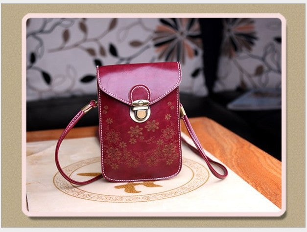 Women's diagonal cell phone bag