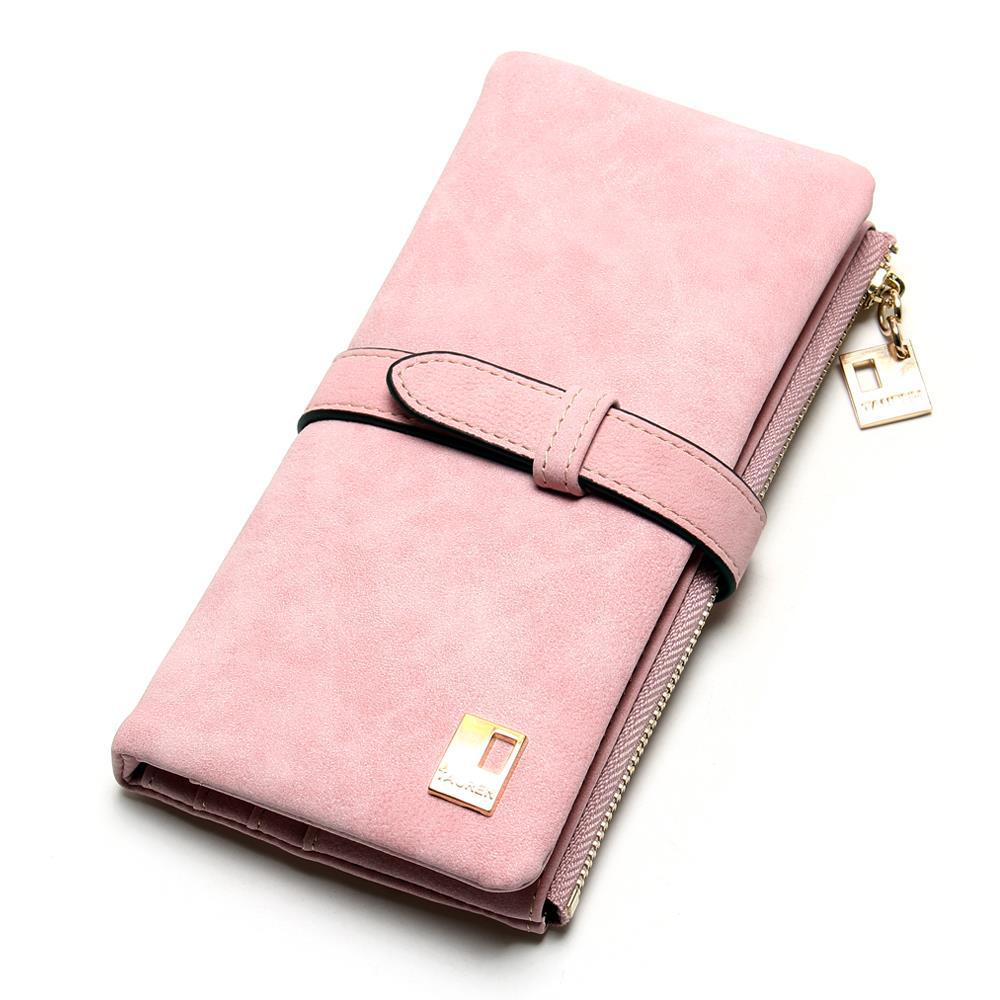 Women's solid color long wallet