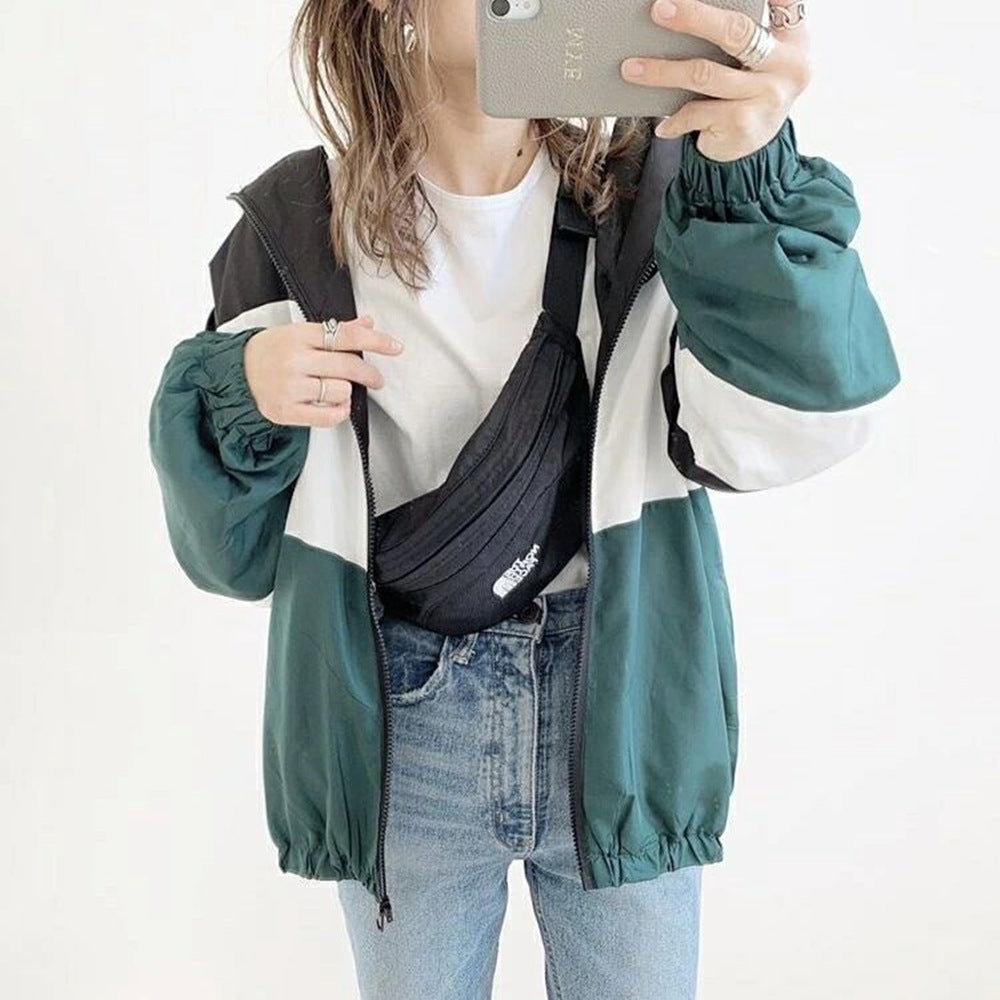 Autumn Women's Long Sleeve Casual Loose Hooded Jacket