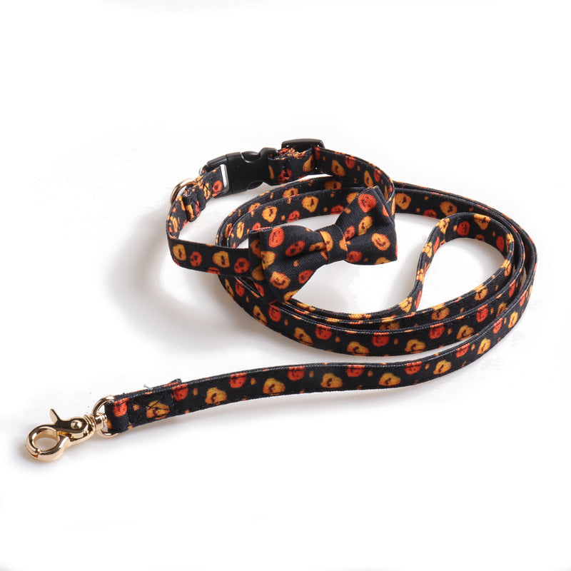 Halloween series pet collar bowknot pumpkin ghost pattern