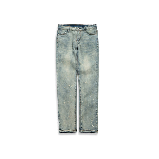 Distressed trendy jeans