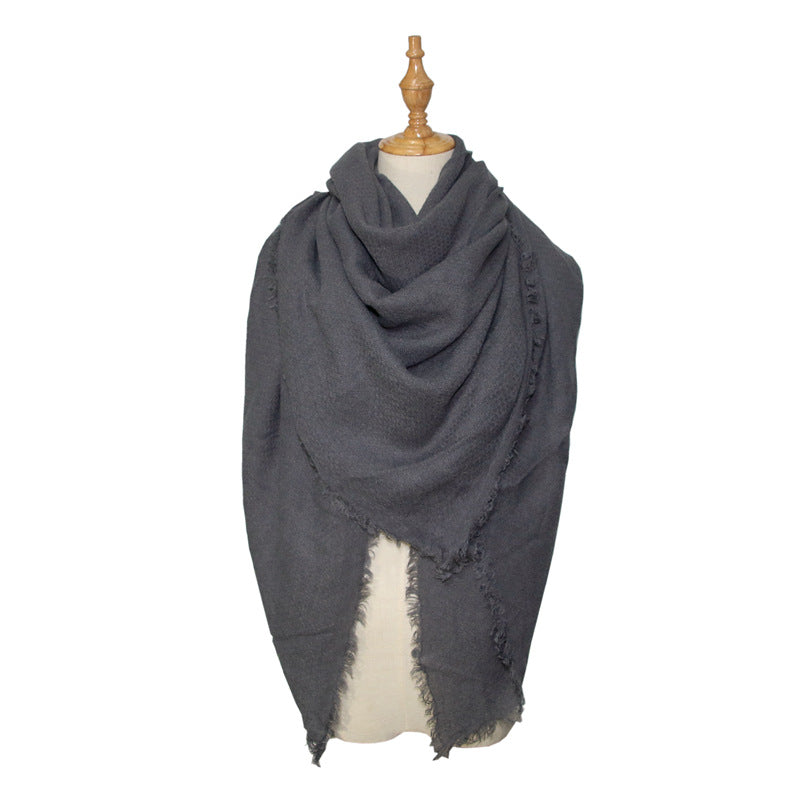 Women's Shawl With Square  And LongSolid Color Scarf