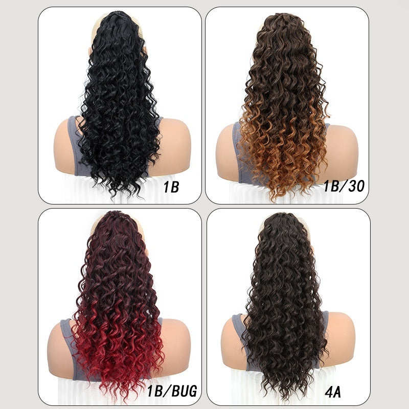 Wig Small Curly Ponytail Gradient Drawstring Wave