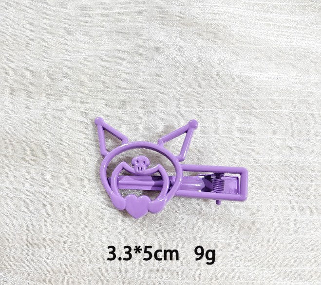 Cartoon cream hair clip-skull-purple-zinc alloy-1 piece