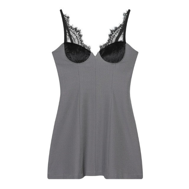Womens Fashion Lace-trimmed Slip Dress From Europe And The US