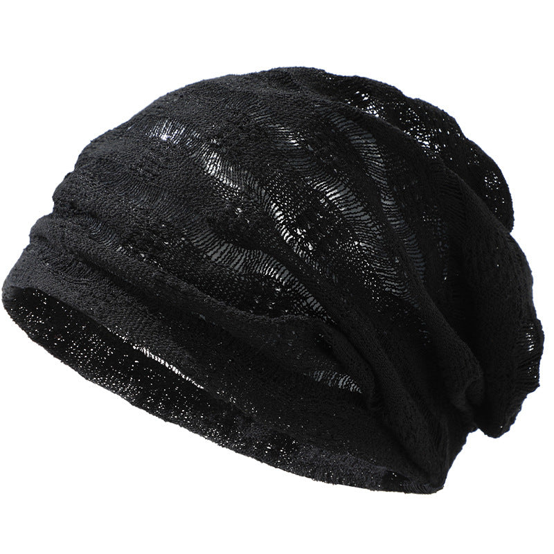 Knitted Hollow Cotton-Linen Face-Slimming Headwrap For Women