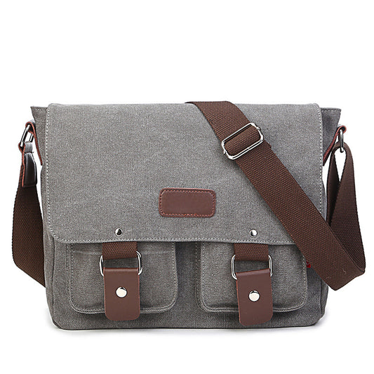 Solid Color Canvas Shoulder Bag Fashion Sport