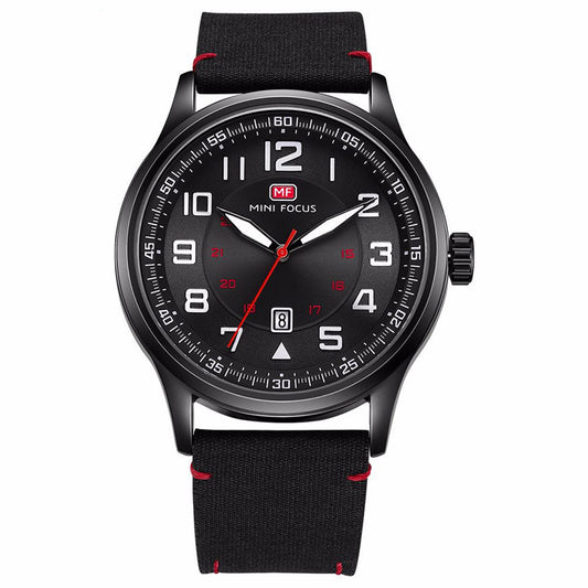 Japanese Movement Calendar Luminous Waterproof Leather Watch