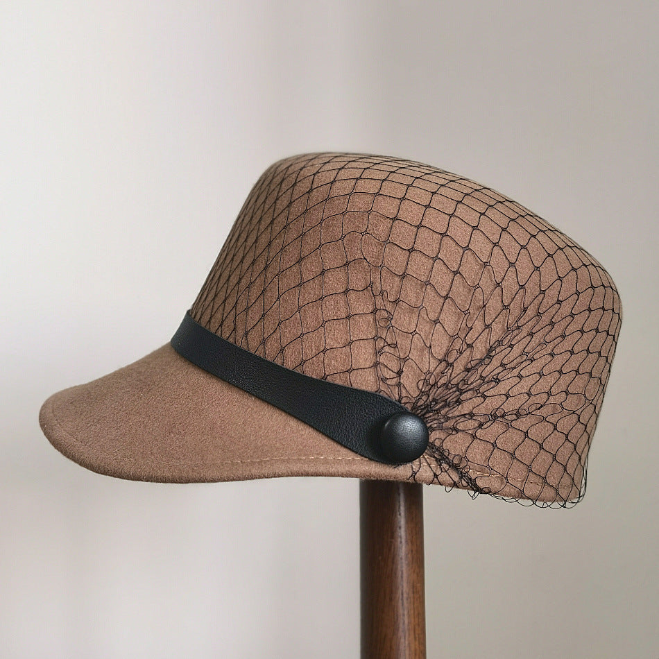 Women's Fashion Casual Mesh Decorative Peaked Hat