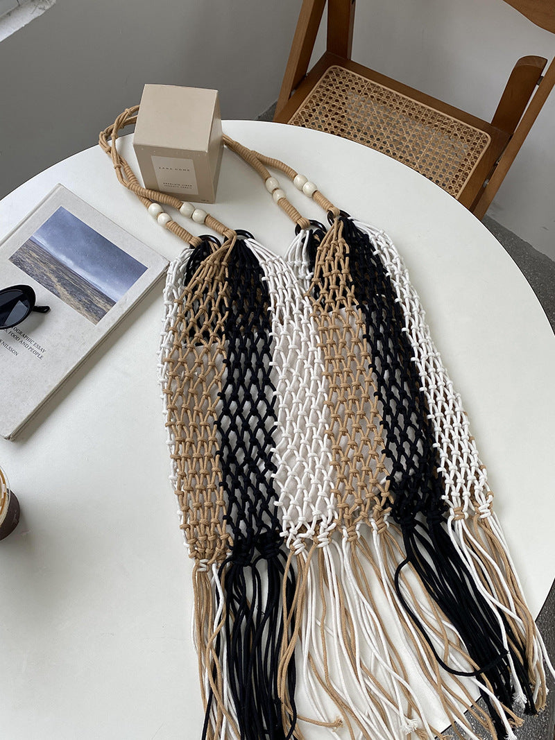 Hand-woven Single Shoulder Large Capacity Beach Resort National Romantic